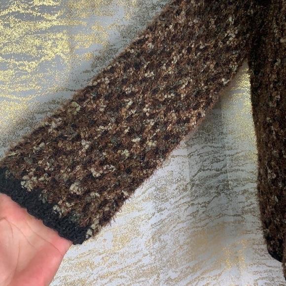 Vintage🧚♀️Brown Susan Bristol wool blend knitted cardigan Size L - Picture 3 of 11